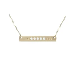 Diamond Engravable Gold Bar Petite Pendant