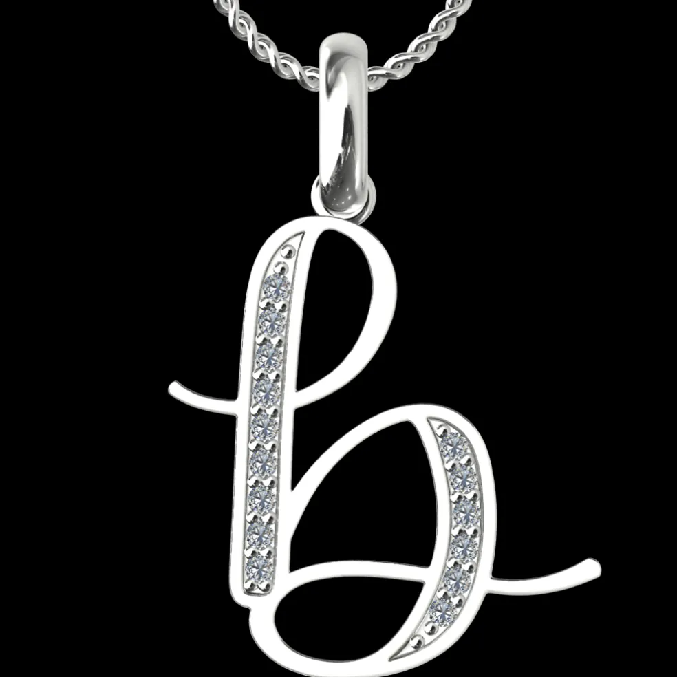 Diamond Initial Pendants