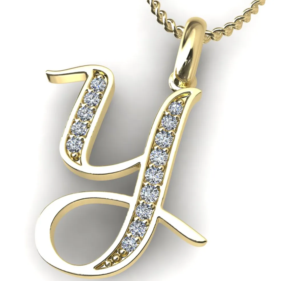 Diamond Initial Pendants