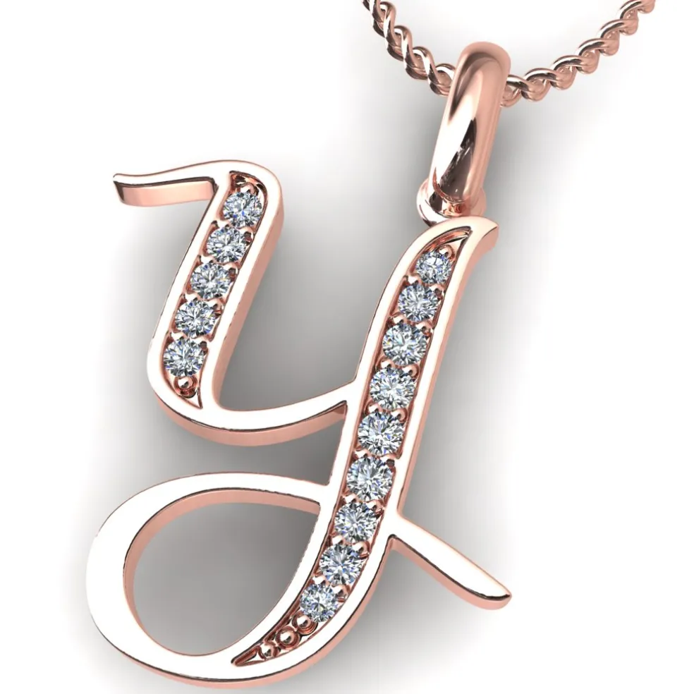 Diamond Initial Pendants