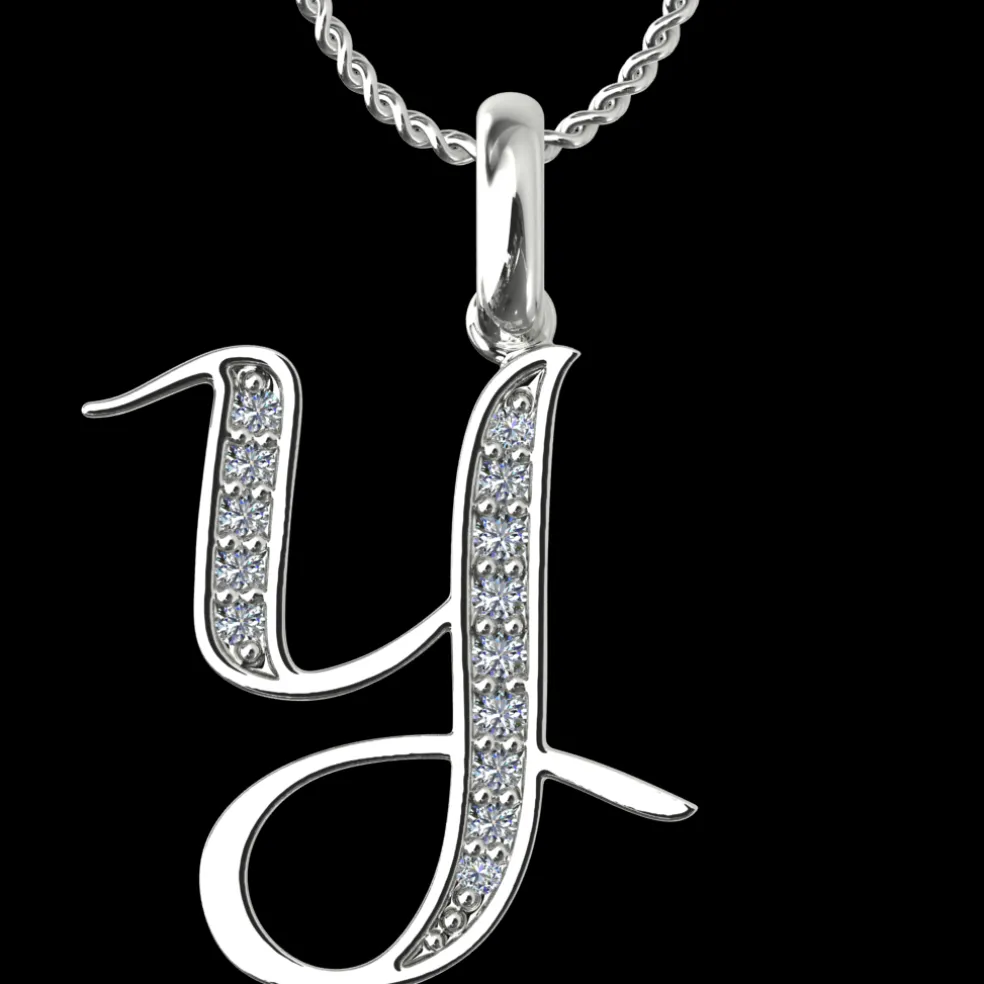 Diamond Initial Pendants