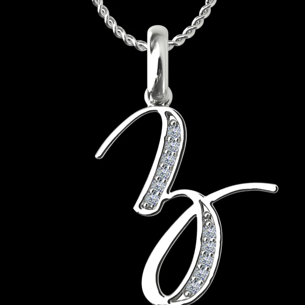 Diamond Initial Pendants