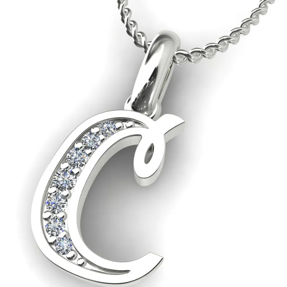 Diamond Initial Pendants