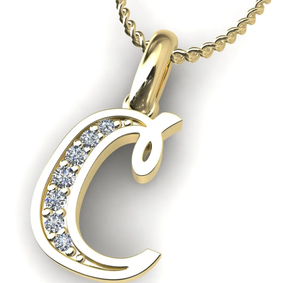 Diamond Initial Pendants