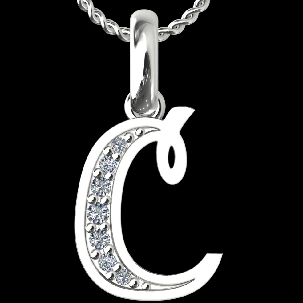 Diamond Initial Pendants