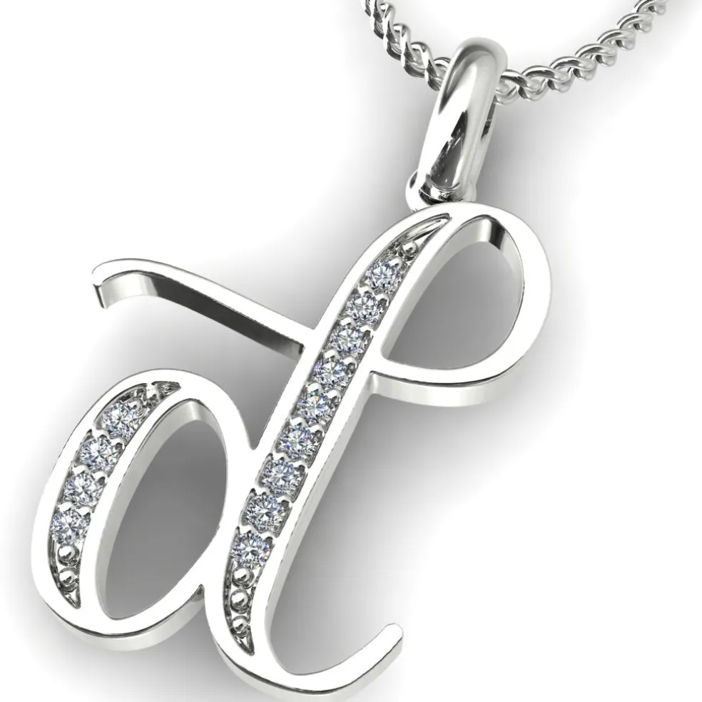 Diamond Initial Pendants