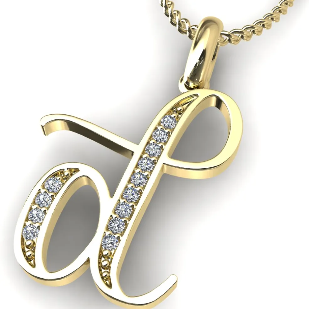Diamond Initial Pendants