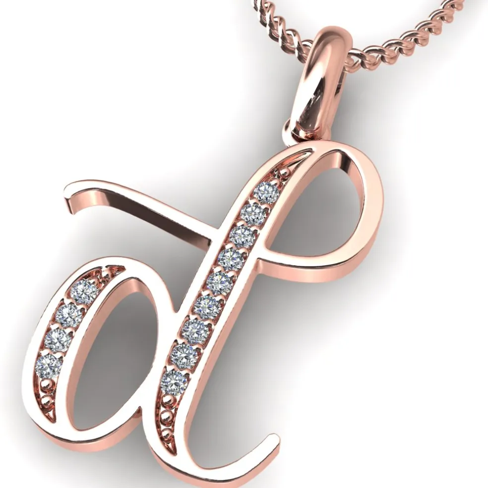 Diamond Initial Pendants