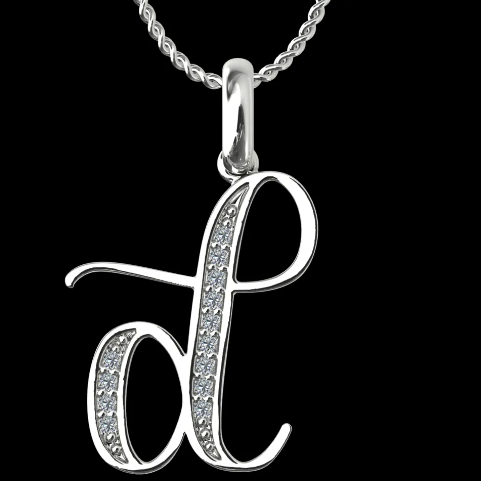 Diamond Initial Pendants