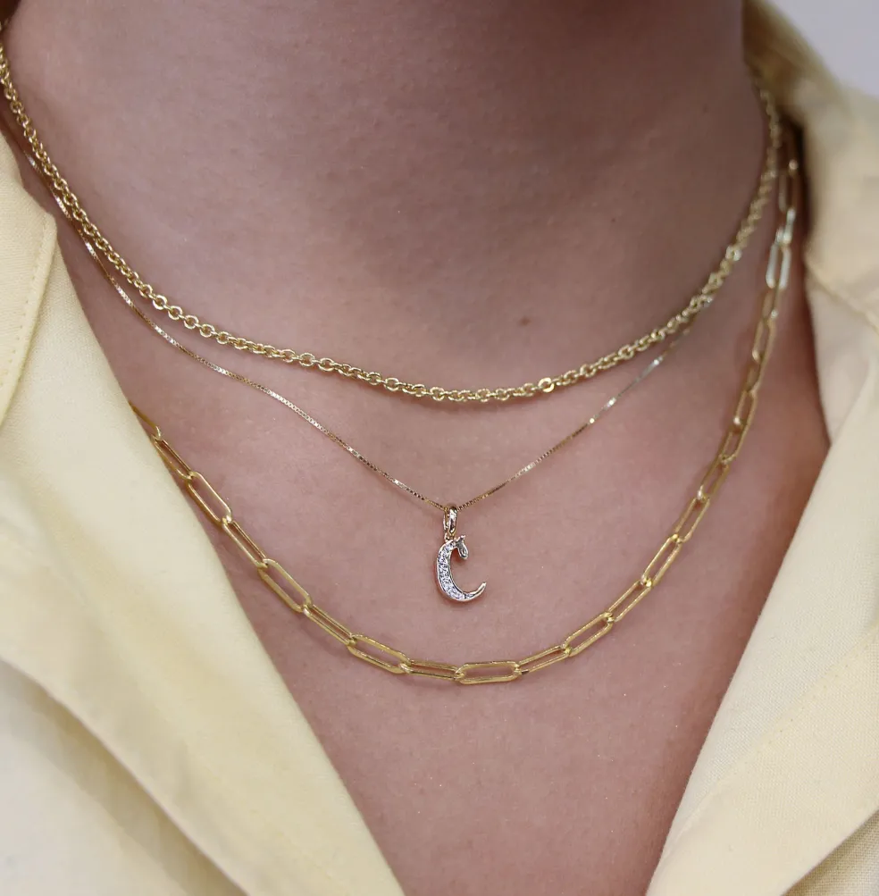 Diamond Initial Pendants