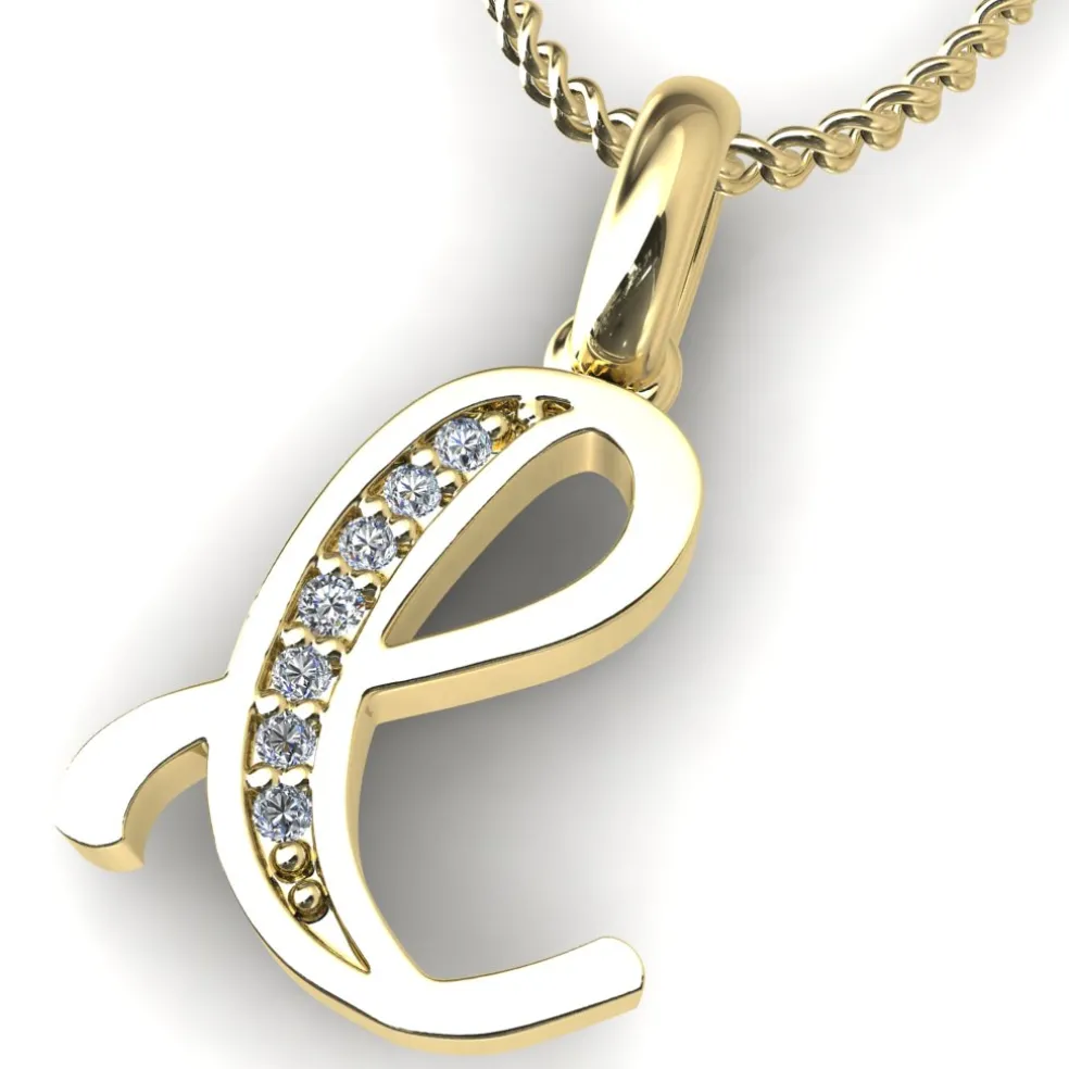 Diamond Initial Pendants