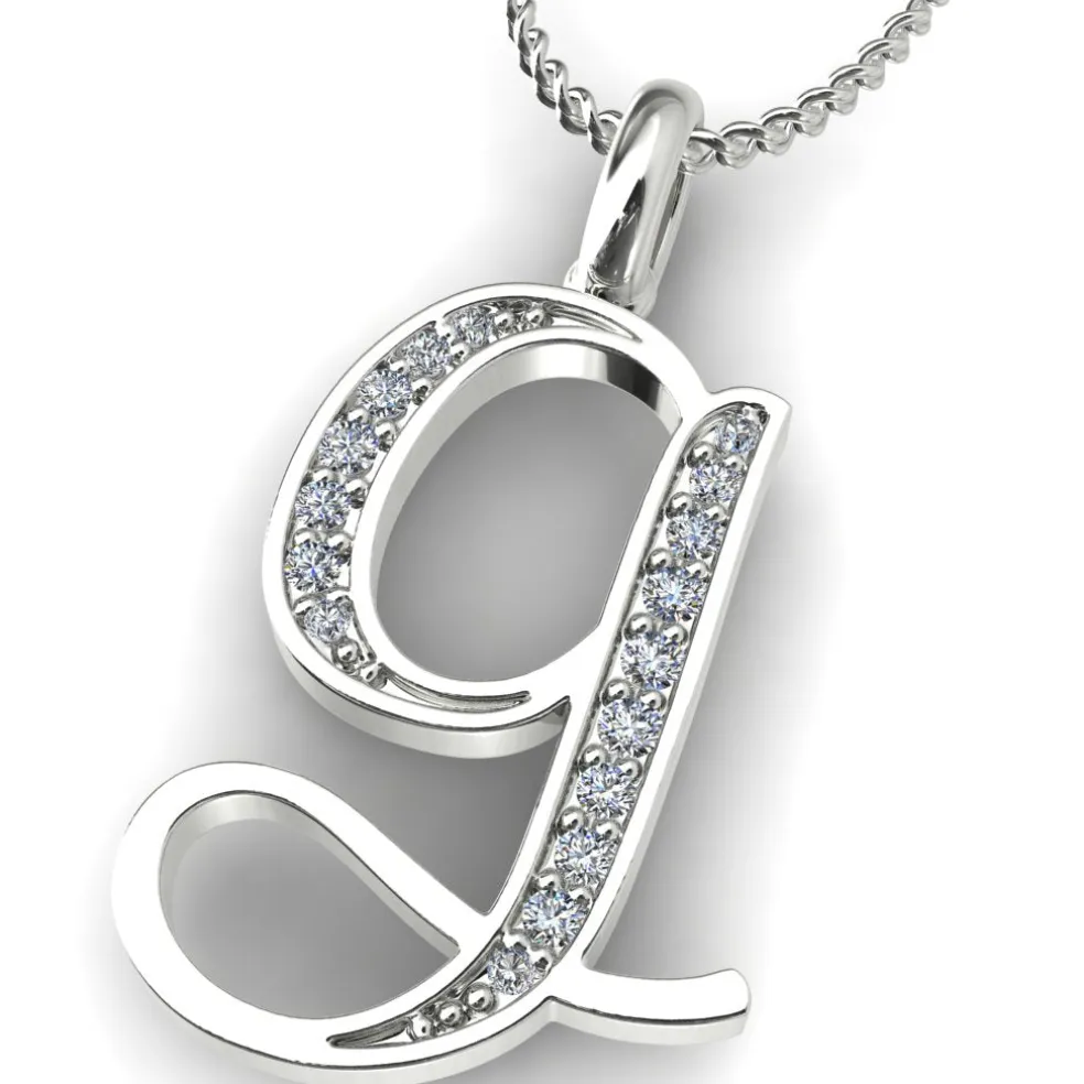 Diamond Initial Pendants