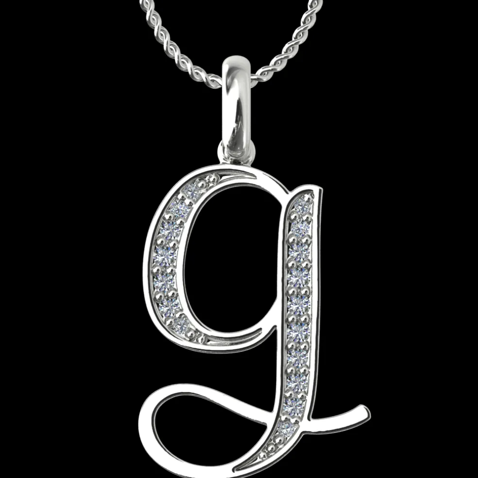 Diamond Initial Pendants