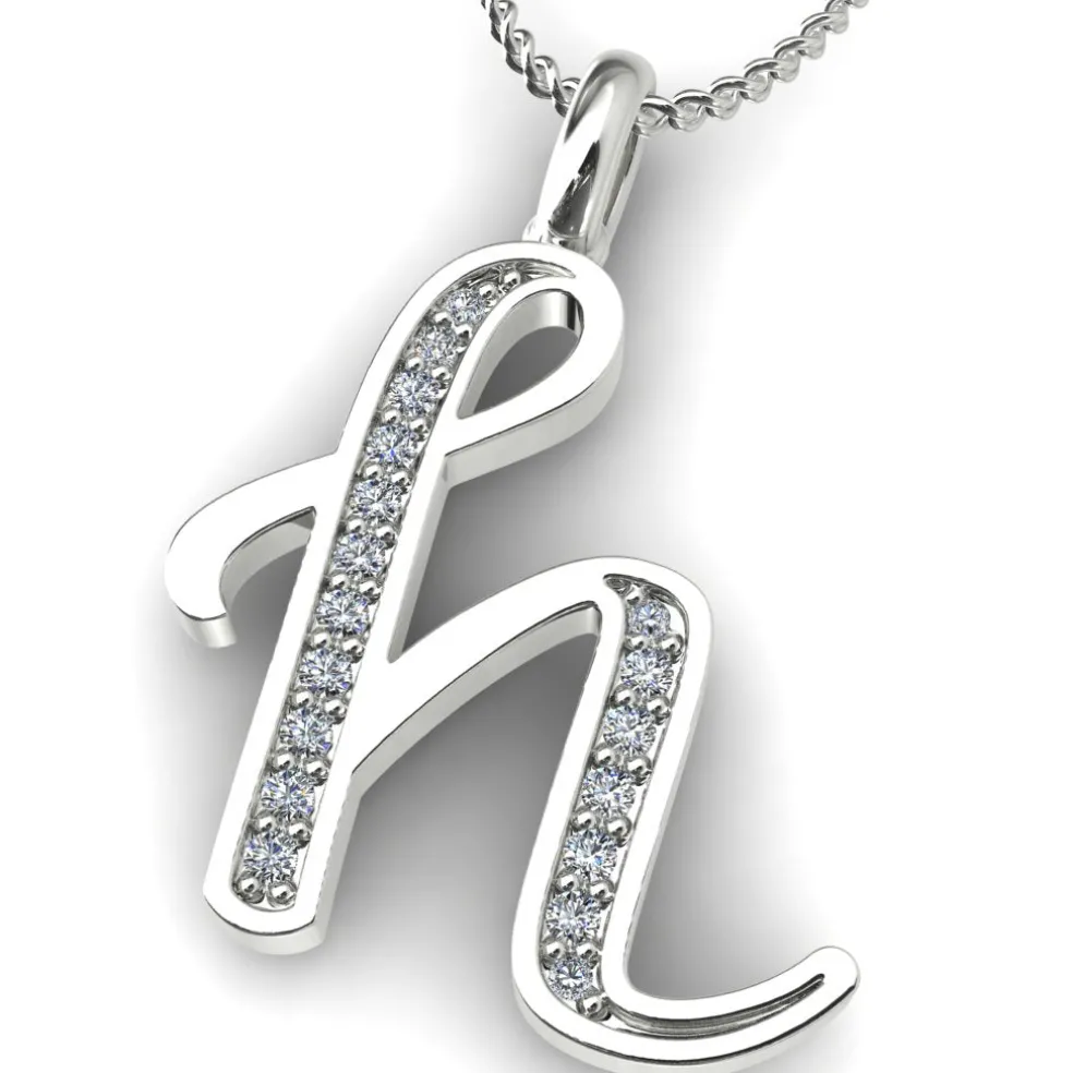 Diamond Initial Pendants