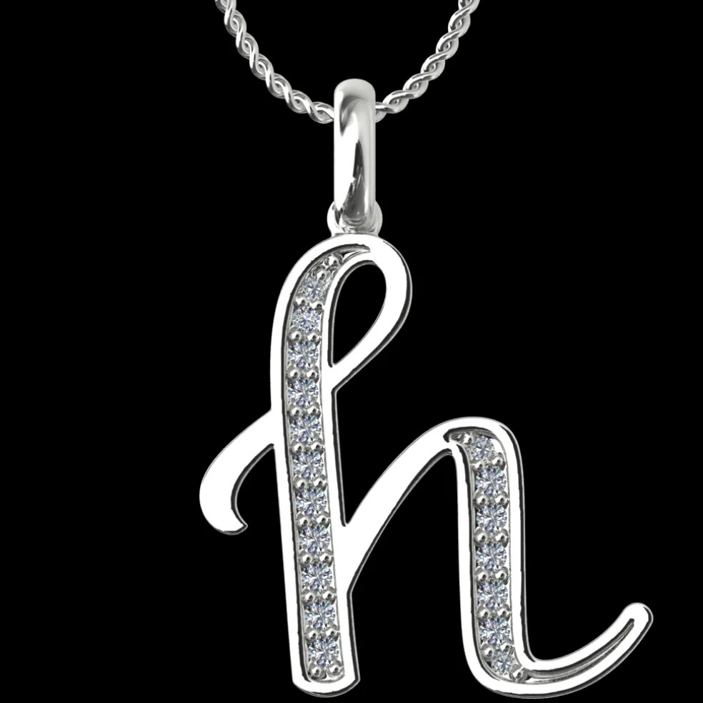 Diamond Initial Pendants