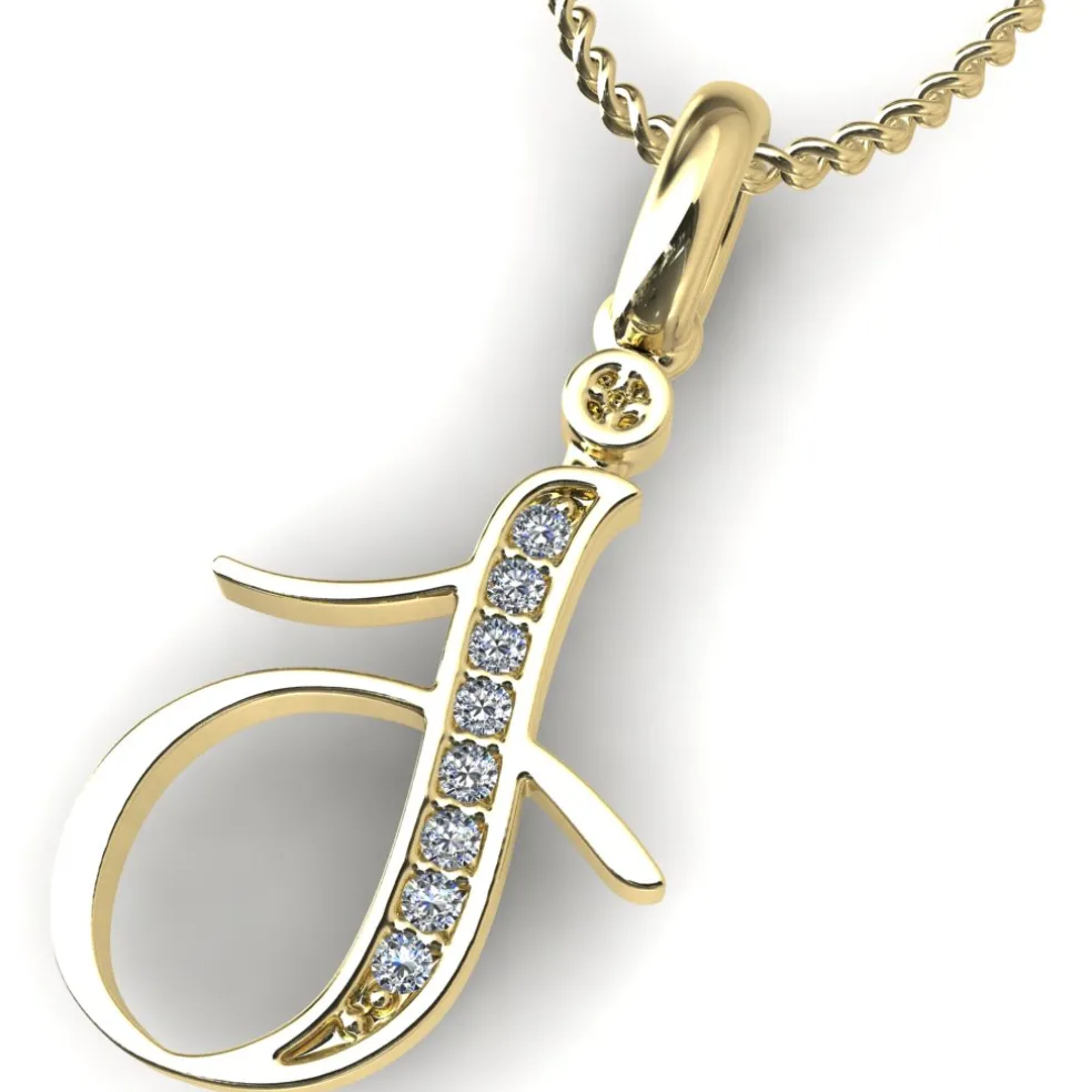 Diamond Initial Pendants