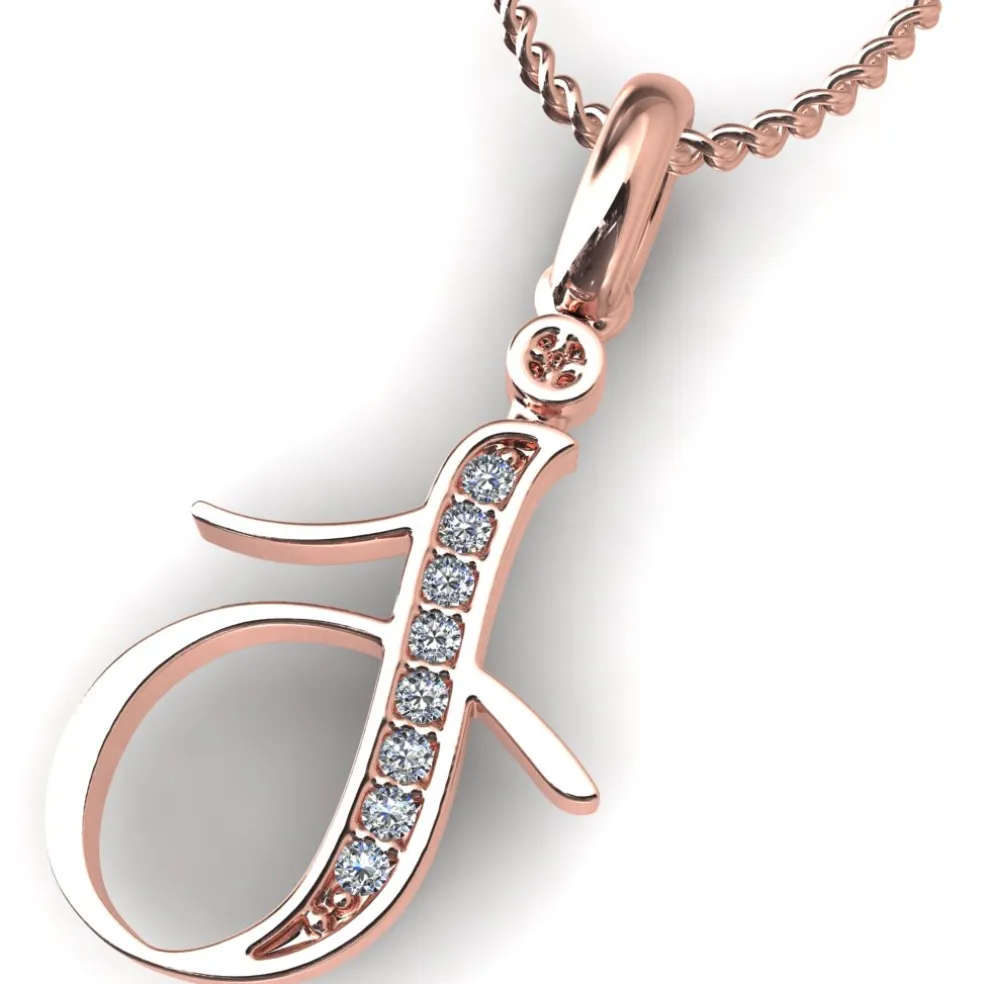 Diamond Initial Pendants