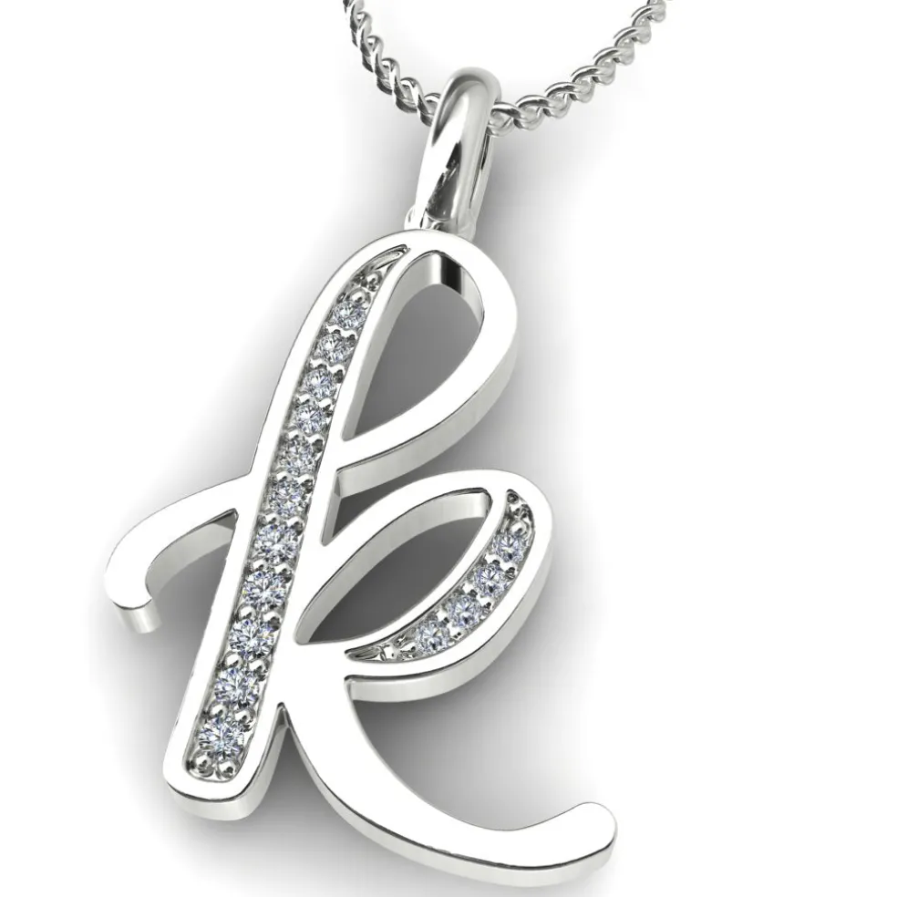 Diamond Initial Pendants