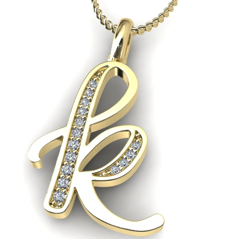 Diamond Initial Pendants