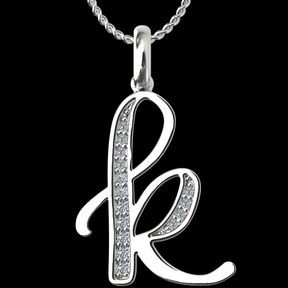Diamond Initial Pendants