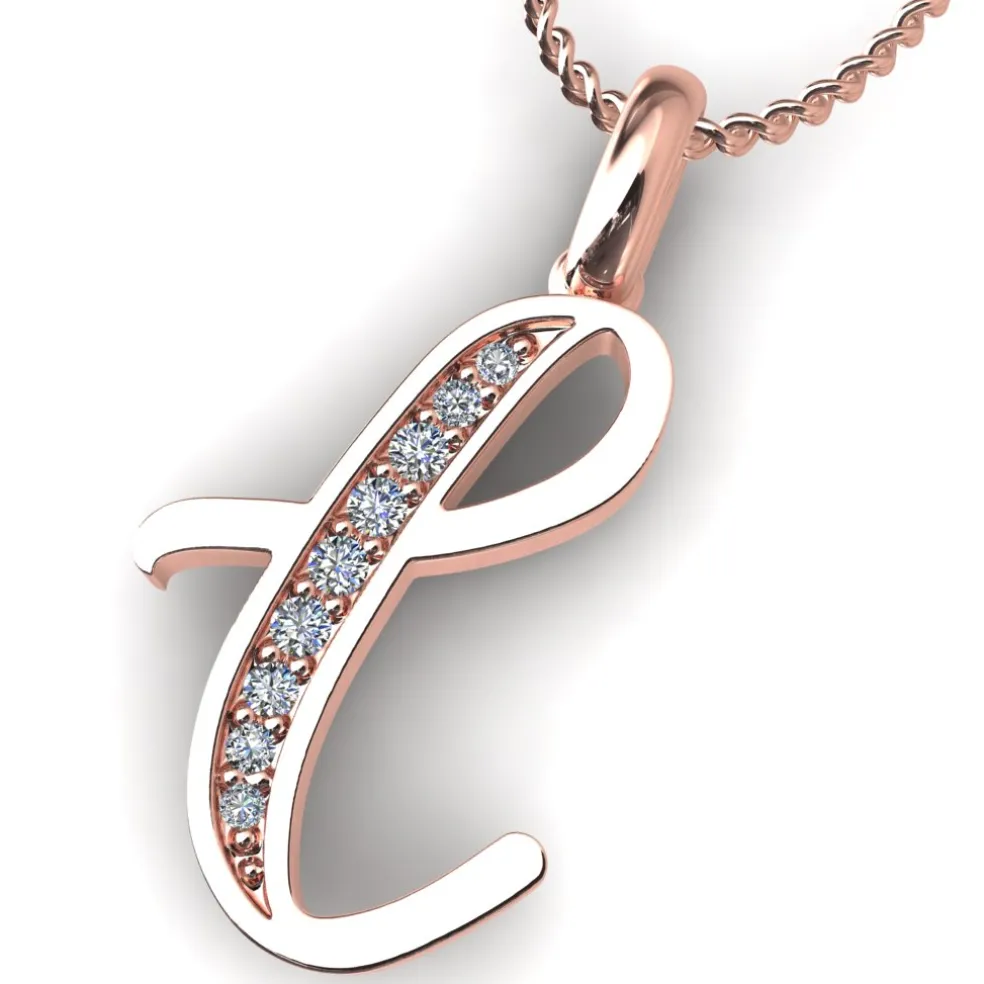 Diamond Initial Pendants
