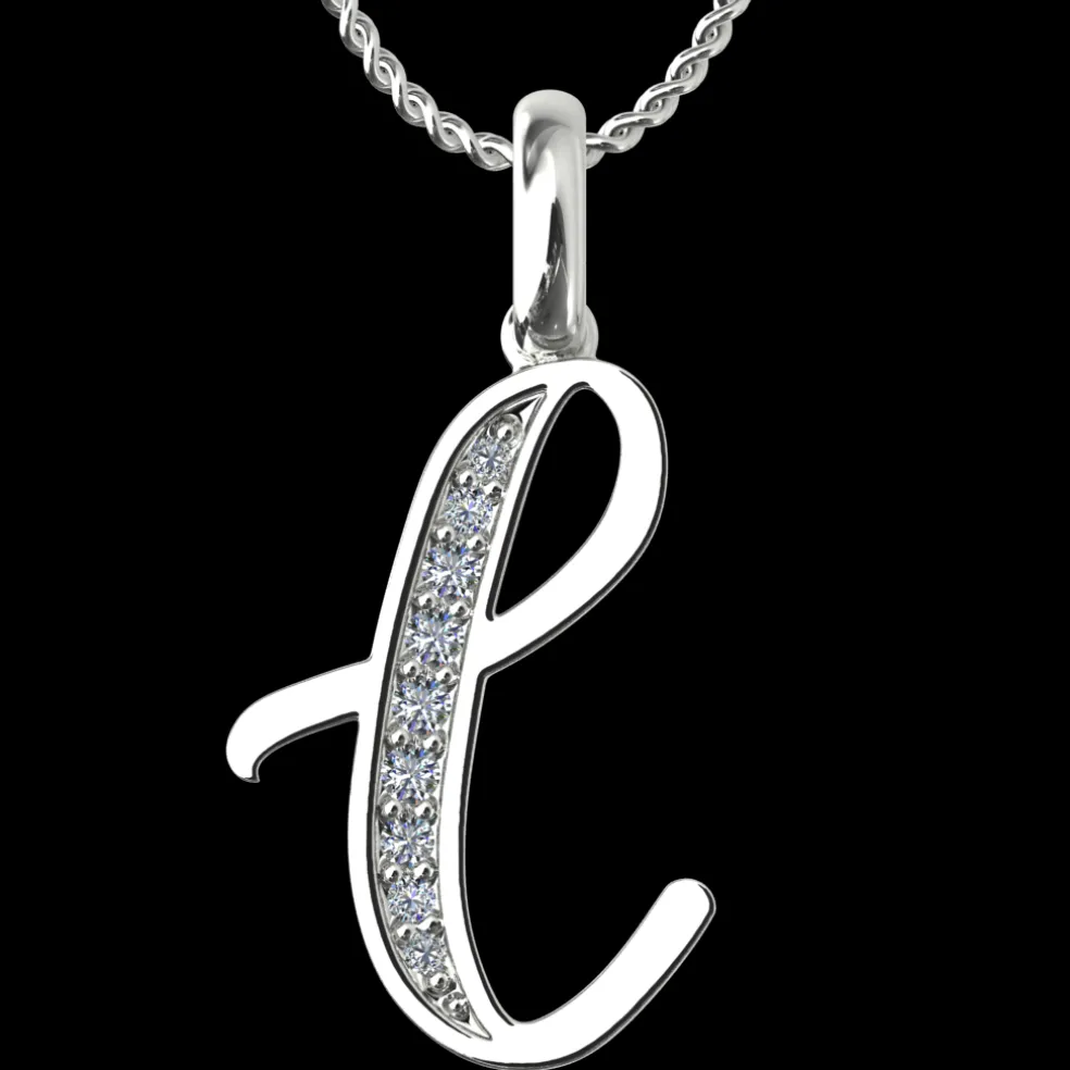 Diamond Initial Pendants