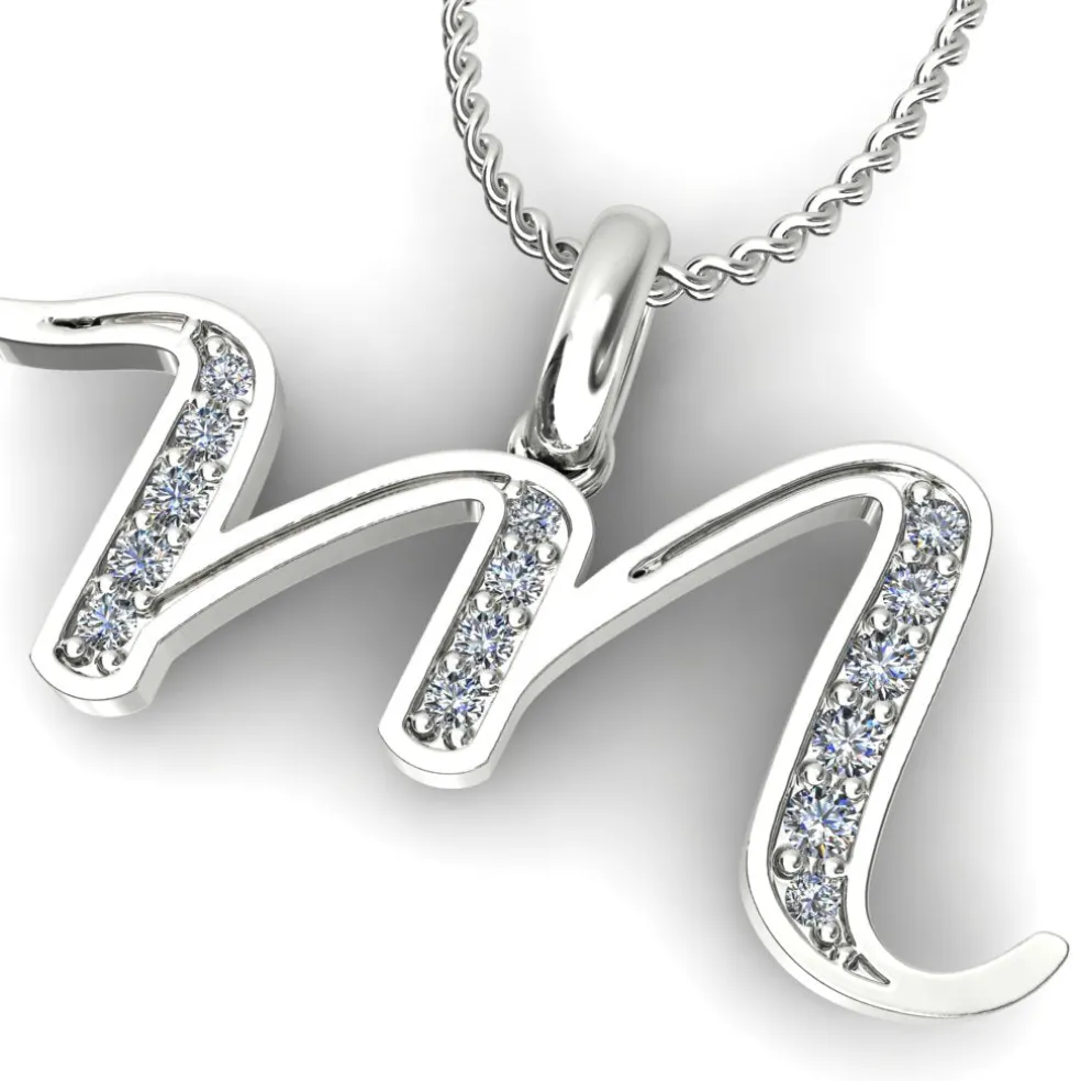 Diamond Initial Pendants