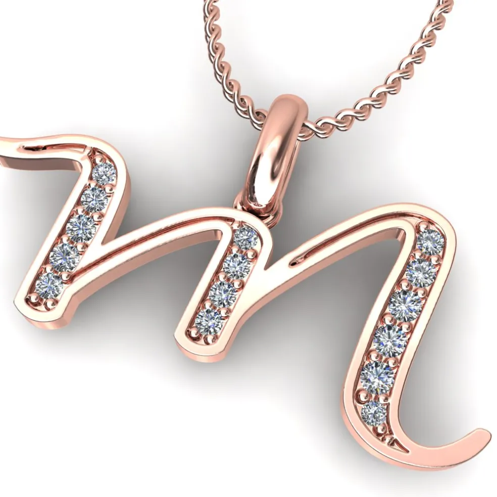 Diamond Initial Pendants