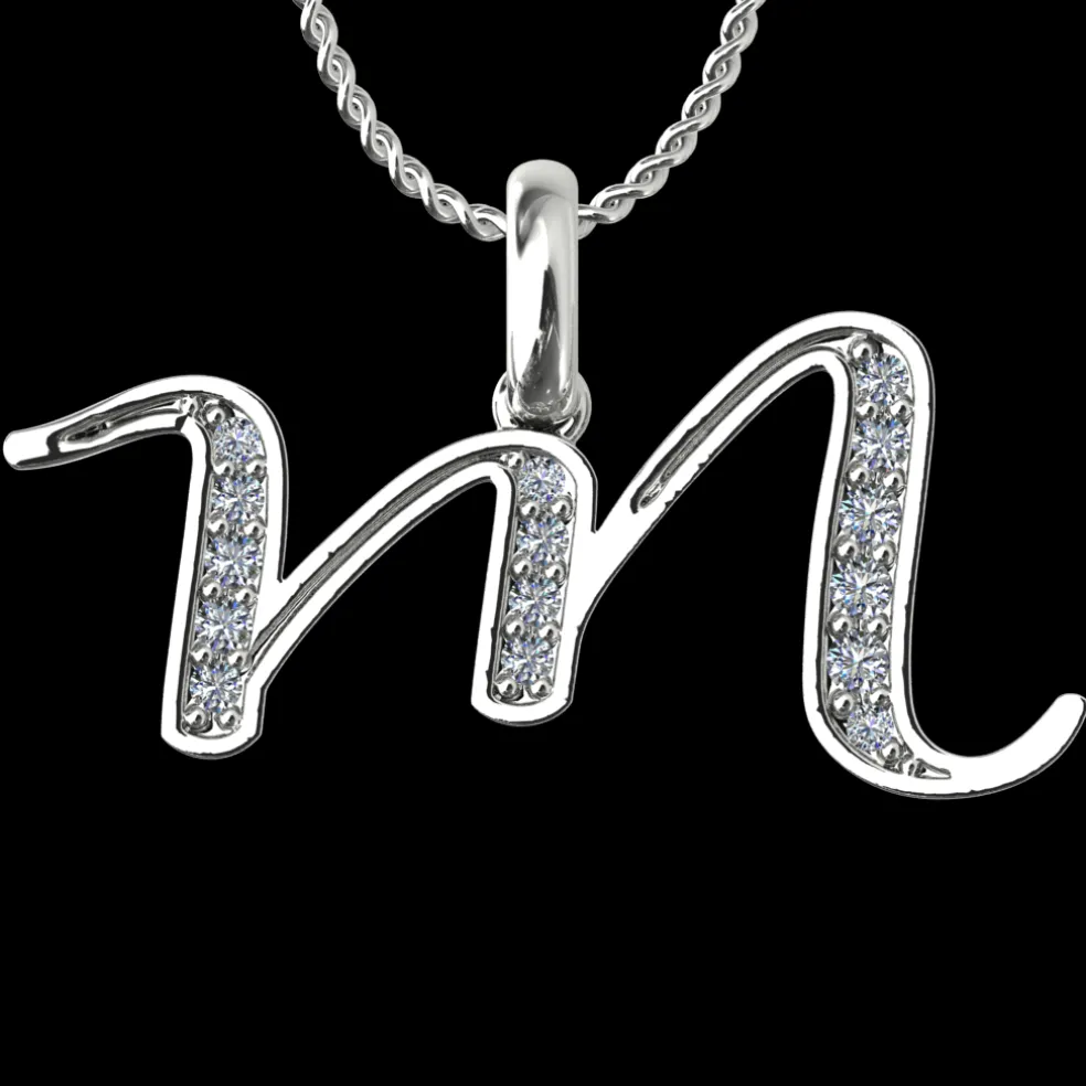 Diamond Initial Pendants