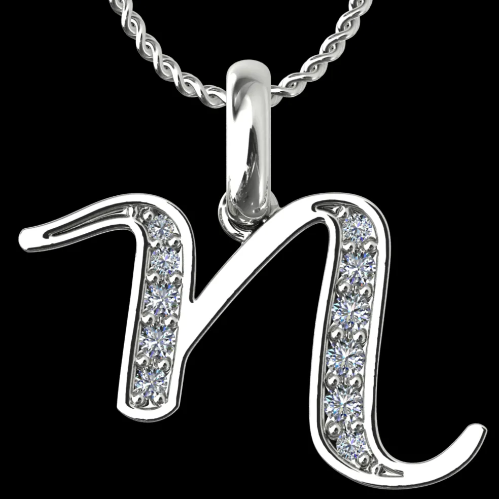 Diamond Initial Pendants