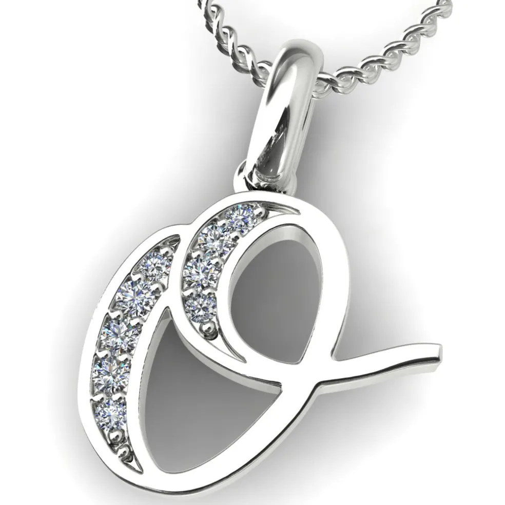 Diamond Initial Pendants