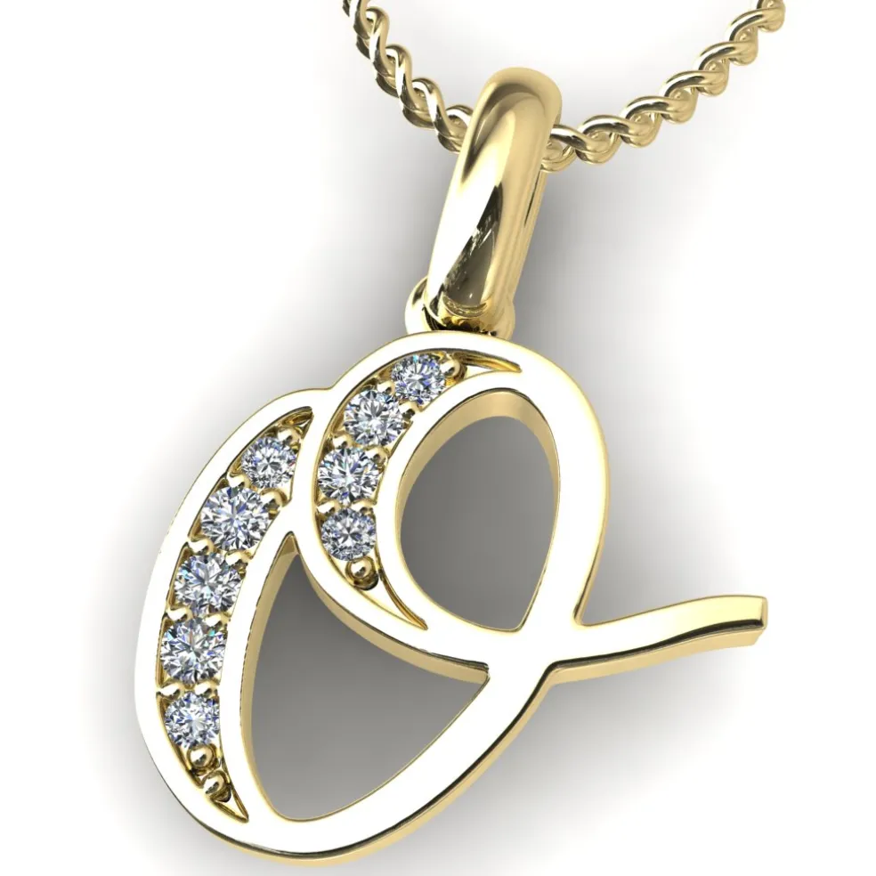 Diamond Initial Pendants