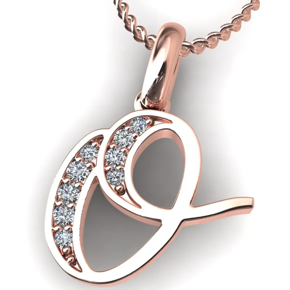 Diamond Initial Pendants
