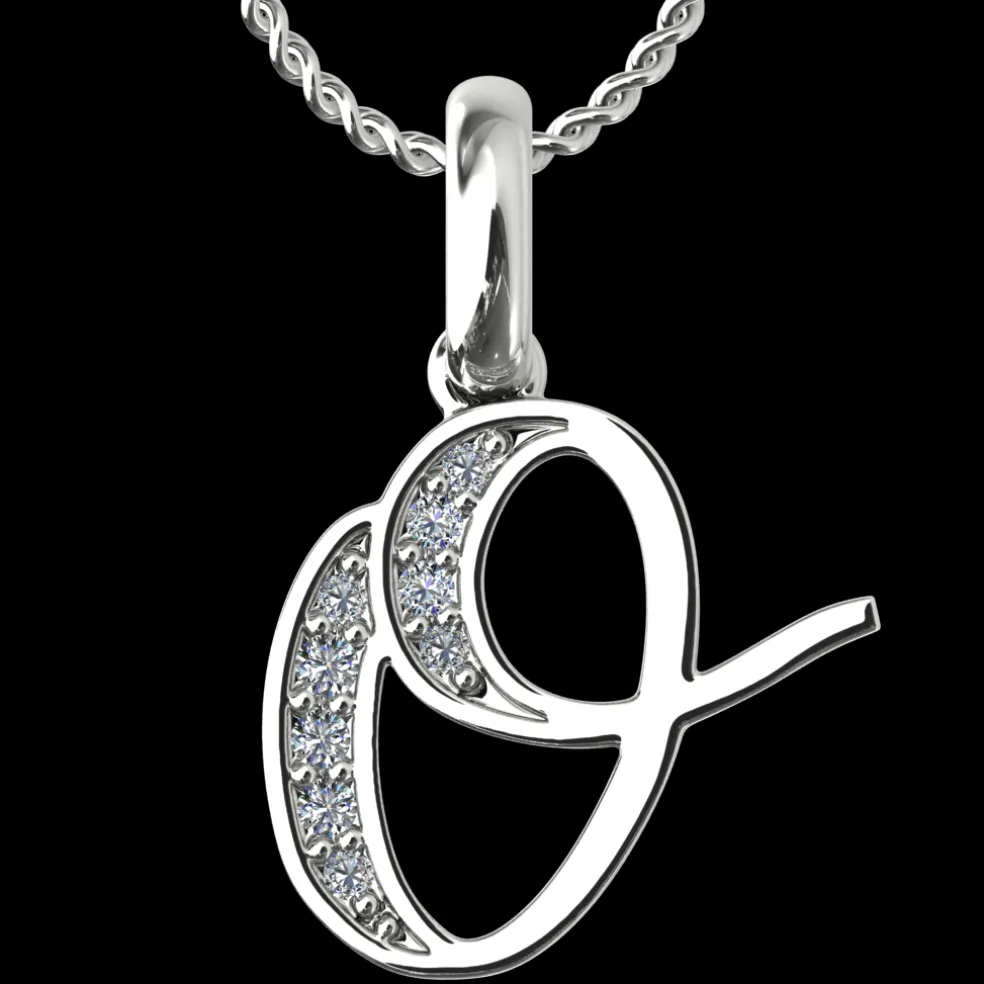 Diamond Initial Pendants