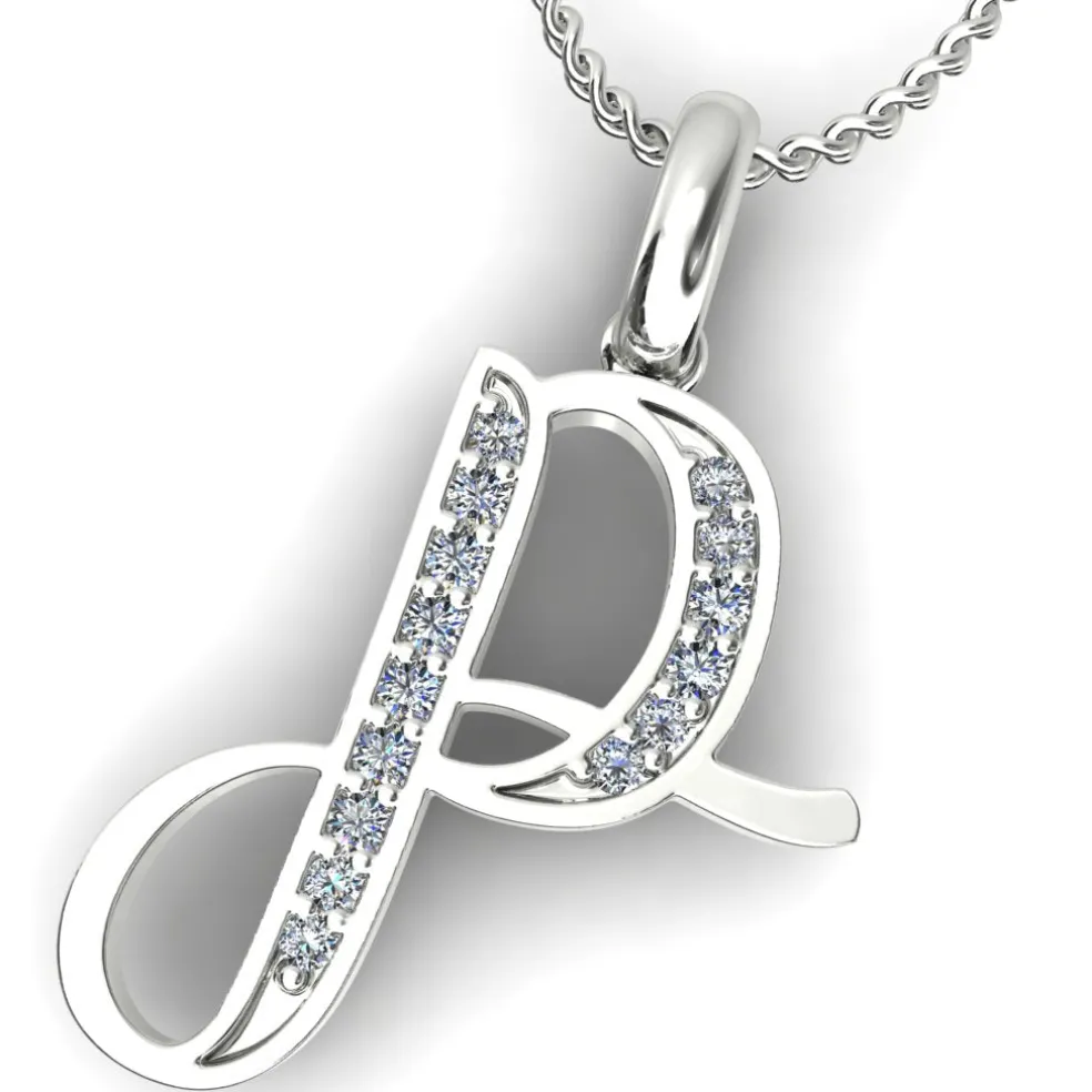 Diamond Initial Pendants