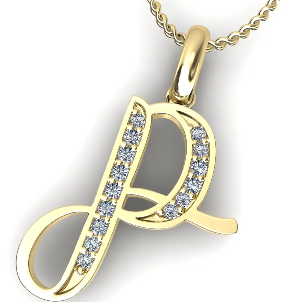 Diamond Initial Pendants