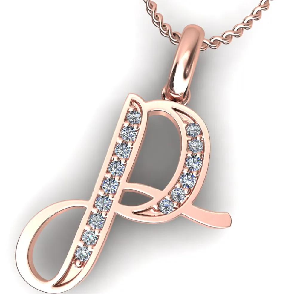 Diamond Initial Pendants