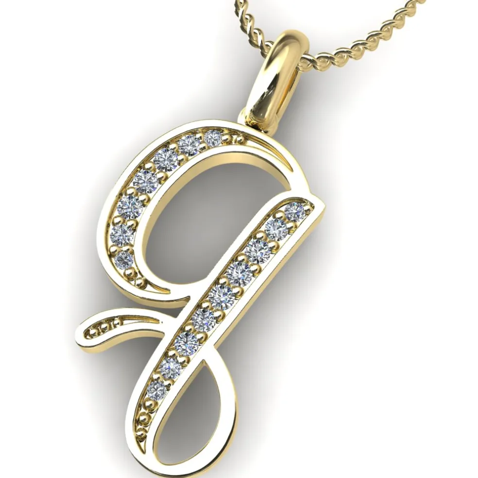 Diamond Initial Pendants