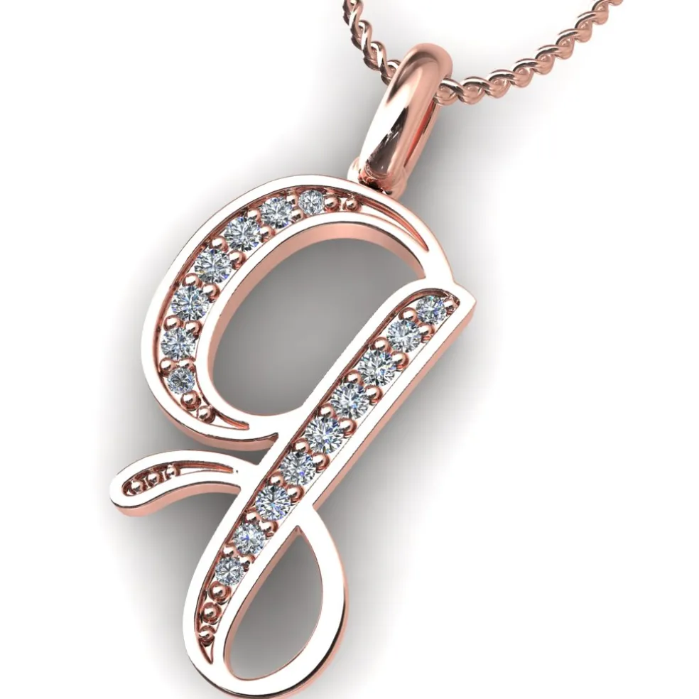 Diamond Initial Pendants