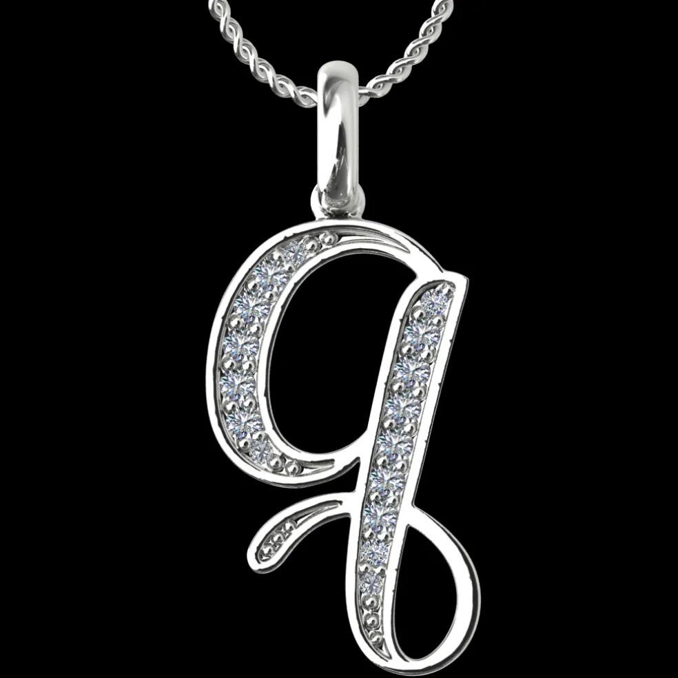 Diamond Initial Pendants