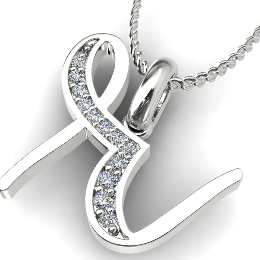 Diamond Initial Pendants