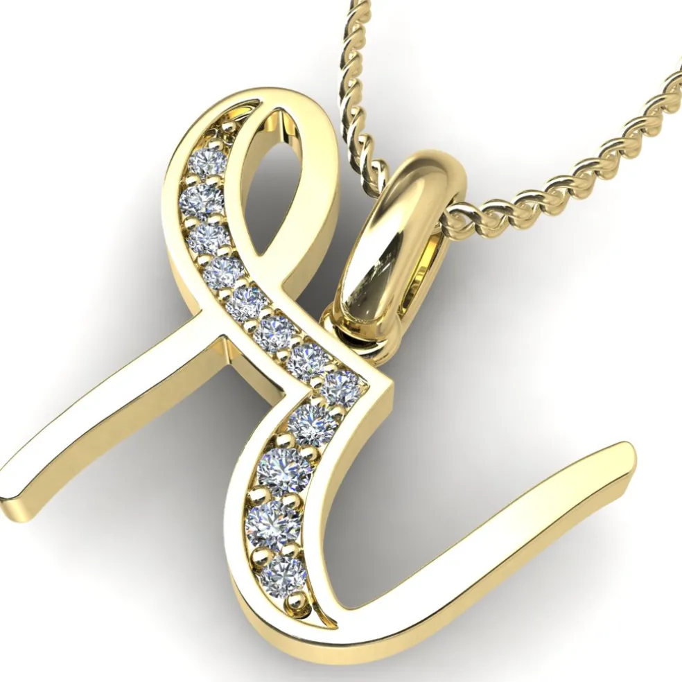 Diamond Initial Pendants