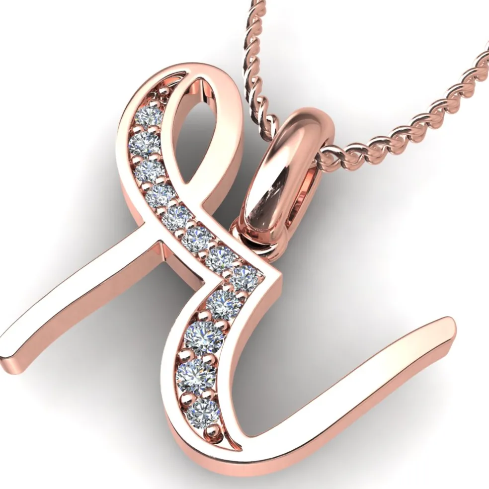 Diamond Initial Pendants