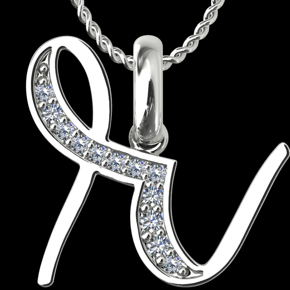 Diamond Initial Pendants