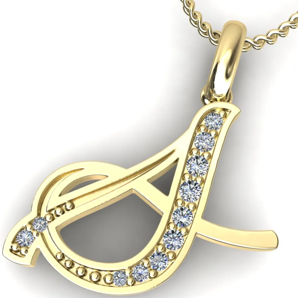 Diamond Initial Pendants