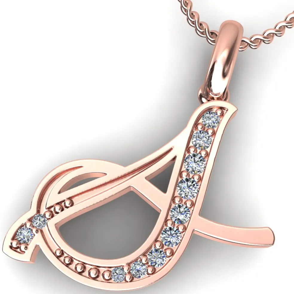 Diamond Initial Pendants