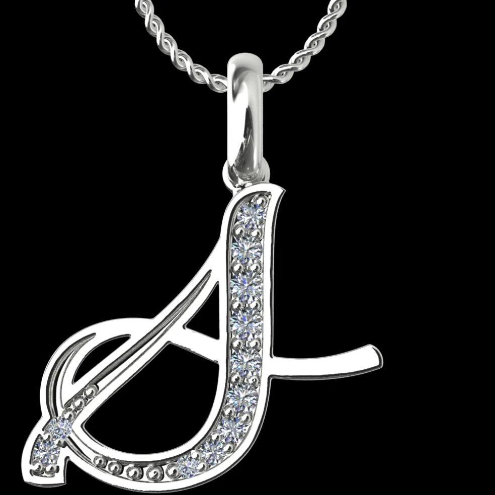 Diamond Initial Pendants