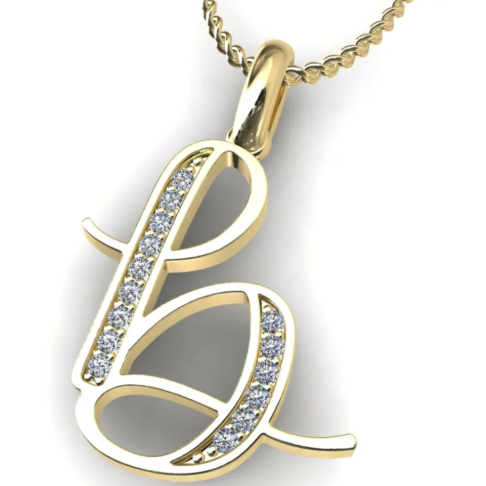 Diamond Initial Pendants