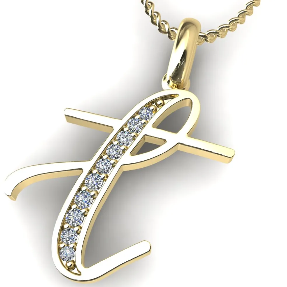 Diamond Initial Pendants