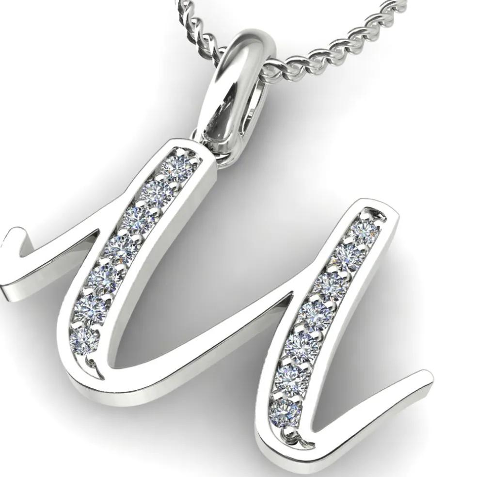Diamond Initial Pendants